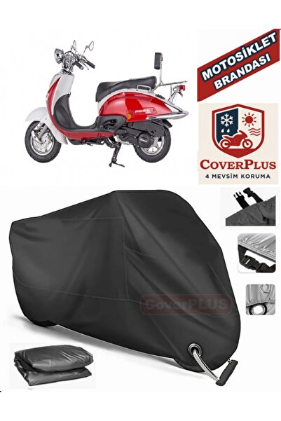 MotoEN Black Lock Compatible Mondial 125 Znu Engine Tarpaulin Motorcycle Tarp...