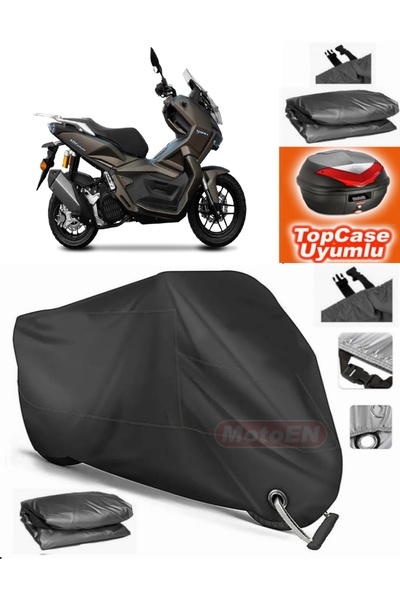 MotoEN قفل أسود متوافق مع Yuki Adventure 150 قماش القنب Topcase الخلفي حقيبة ...