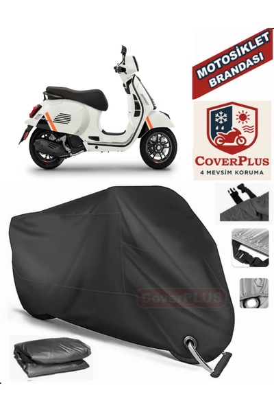 MotoEN Black Lock Compatible Vespa Gts 300 Super Motor Tarpaulin Motorcycle T...