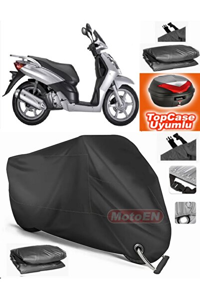 MotoEN قفل أسود متوافق مع Keeway Outlook 150 قماش القنب Topcase الخلفي حقيبة ...