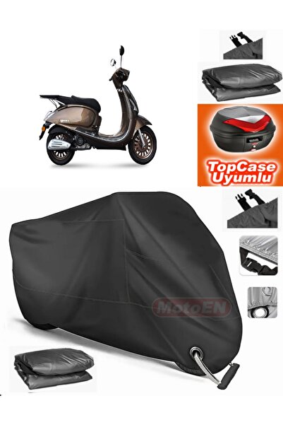 MotoEN Black Lock Compatible Yuki Margherita 50 Tarpaulin Topcase Back Bag Co...