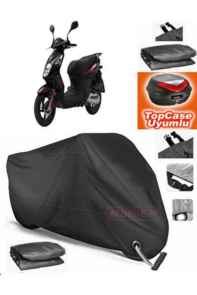 MotoEN Black Lock Compatible Sym Orbit Ii 50 Tarpaulin Topcase Back Bag Compa...