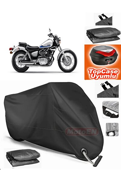 MotoEN Black Lock Compatible Yamaha Virago Xv 250 Tarpaulin Topcase Rear Bag ...