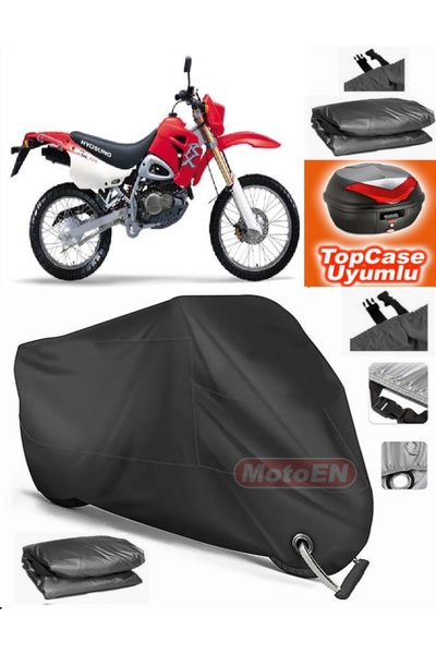 MotoEN Black Lock Compatible Hyosung Rx 125 Tarpaulin Topcase Rear Bag Compat...