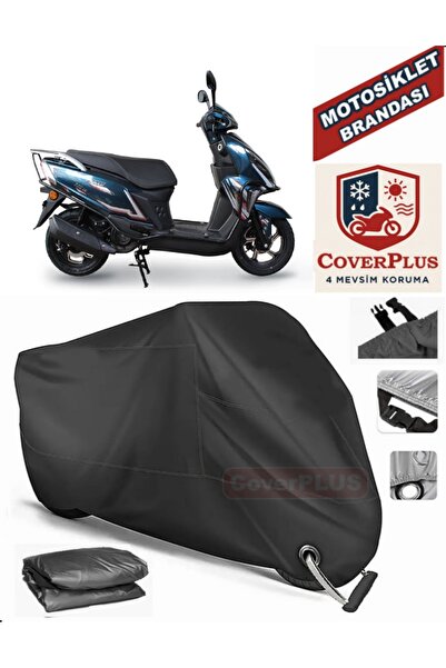 MotoEN قفل أسود متوافق مع Falcon Mocco 125 Motor Tarpaulin دراجة نارية قماش ا...