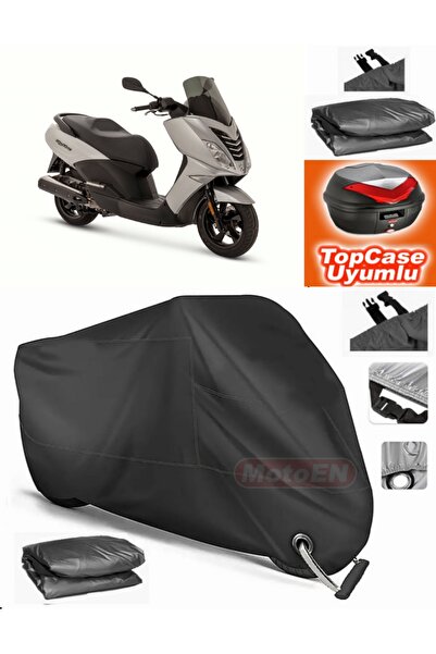 MotoEN قفل أسود متوافق مع بيجو سيتي ستار 125 من القماش المشمع Topcase الخلفي ...