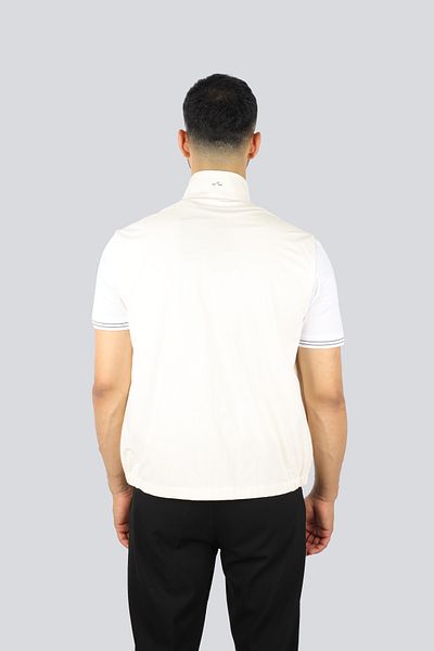 PAUL&SHARK Men's Regular Fit Stand Collar Beige Vest with Zippered Inner Pocket 25412621 -629