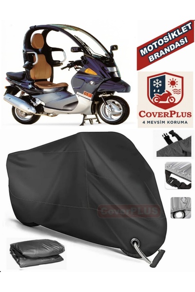 MotoEN Black Lock Compatible Bmw C1 Engine Tarpaulin Motorcycle Tarpaulin Cov...