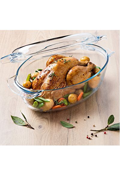 Pyrex Vas oval cu capac