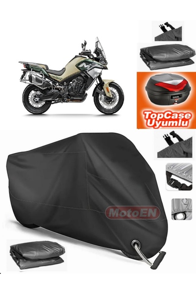 MotoEN Black Lock Compatible Cf Moto 800Mt Sport Tarpaulin Topcase Rear Bag C...
