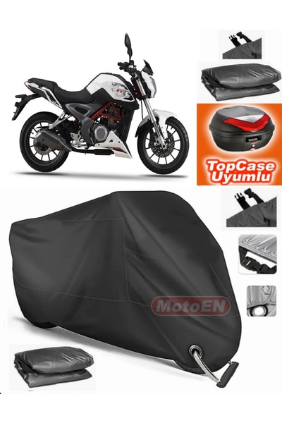 MotoEN قفل أسود متوافق مع Benelli TNT 250 قماش القنب Topcase الخلفي حقيبة متو...