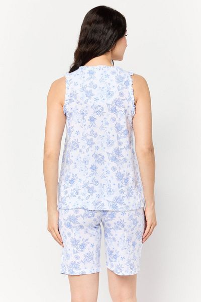 Celestial Dreams Women 2 Pcs Floral Print Top And Short Sleepwear Set, Multicolor