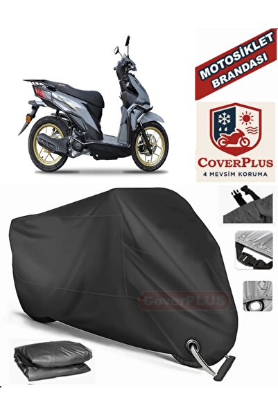 MotoEN Black Lock Compatible Yuki Route 110 Motor Tarpaulin Motorcycle Tarpau...