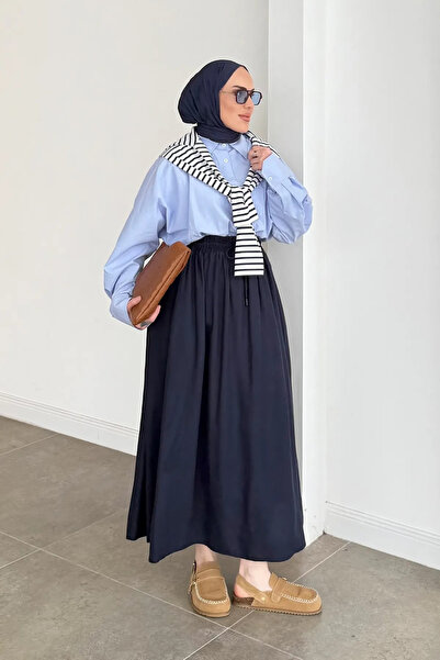 My Blog Lacivert Beli Еластична спідниця - 1142