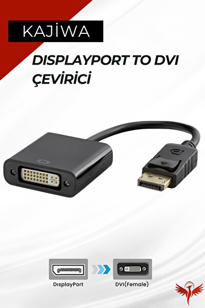 KAJİWA Displayport to DVI Çevirici (DP to DVI) Monitör-Pc Görüntü Kablosu Pre...