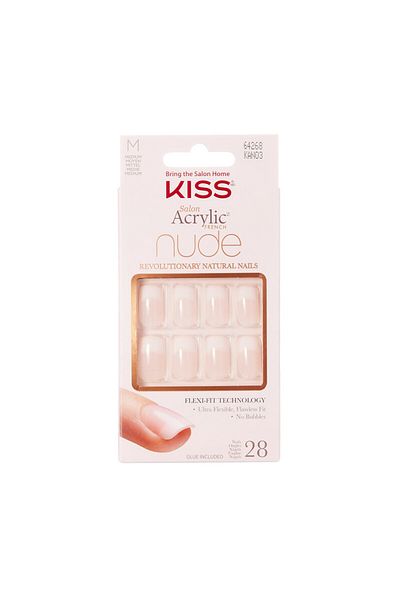 Kiss Kiss Salon Acrylic Nude French Nails KAN03