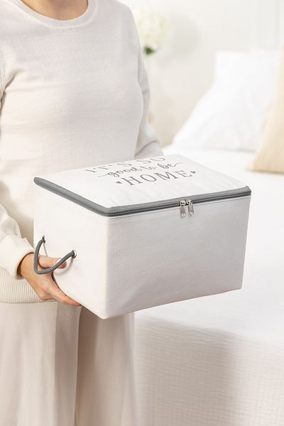 REKHOME 5 Pieces White Gray Printed Small Size under Base Socks Suitcase Organizer Dowry Bundle Organizer Hurç