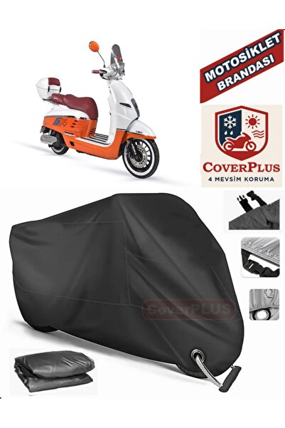 MotoEN Black Lock Compatible Arora Malibu Motor Tarpaulin Motorcycle Tarpauli...