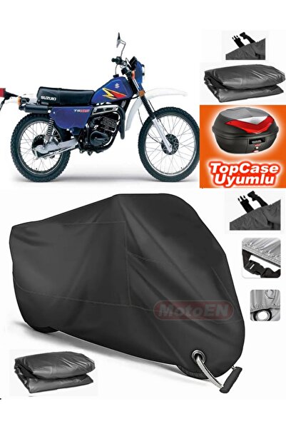 MotoEN قفل أسود متوافق مع سوزوكي TS 185 من القماش المشمع Topcase الخلفي المتو...