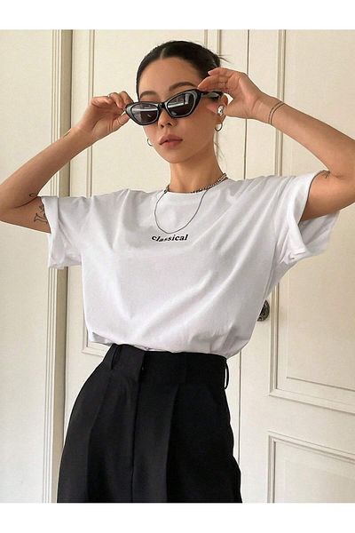 uyguntarz Tricou oversize cu imprimeu clasic unisex