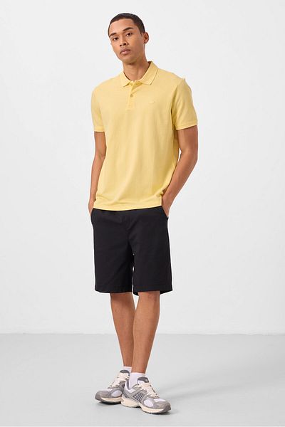 TOMMY LIFE Yellow Standard Fit Basic Polo Neck Men's T-Shirt - 87748