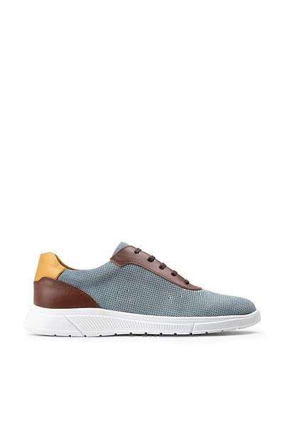Deery Γνήσια ανδρικά παπούτσια Nubuck Blue Sneaker