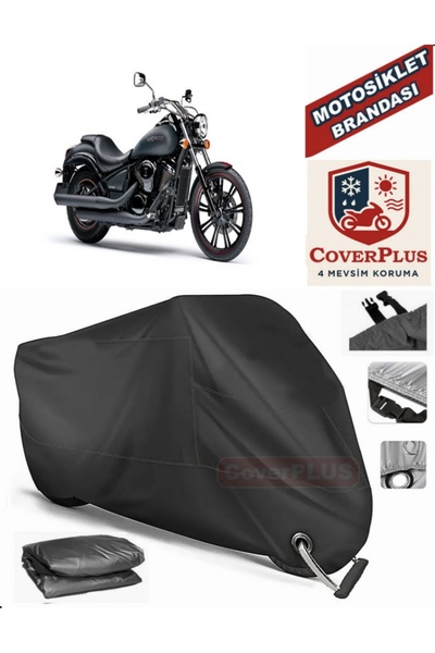 MotoEN Black Lock Compatible Kawasaki Vn 900 Engine Tarpaulin Motorcycle Tarp...