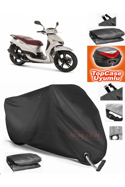 MotoEN قفل أسود متوافق مع بيجو تويت 151 من القماش المشمع Topcase الخلفي المتو...