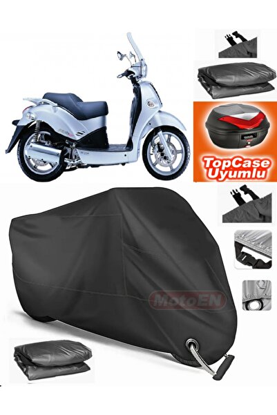 MotoEN قفل أسود متوافق مع Kymco People 250 قماش القنب Topcase الخلفي حقيبة مت...