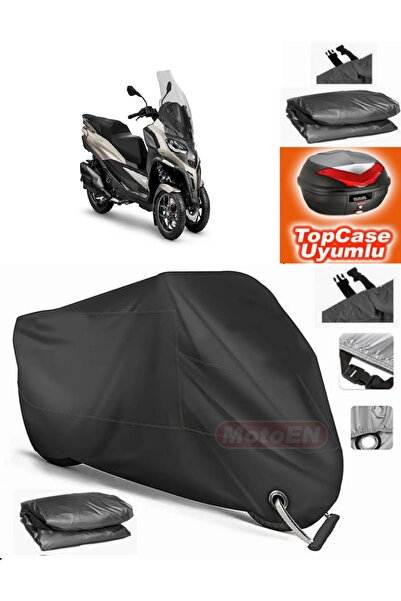 MotoEN Black Lock Compatible Piaggio Mp3 530 Exclusive Tarpaulin Topcase Rear...