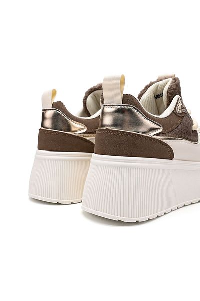 Tmall Women's Sports Shoes, With Platform, Made of Suede Leather, D1409, Khaki