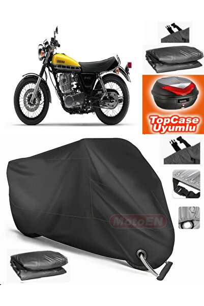 MotoEN Black Lock Compatible Yamaha Sr 500 Tarpaulin Topcase Rear Bag Compati...