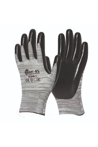 Bay-El Plus Eldiven Gri Siyah El005 10 Numara
