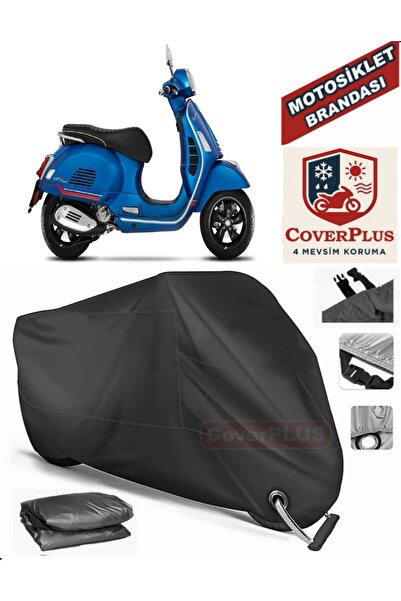 MotoEN Black Lock Compatible Vespa Gt 200 Motor Tarpaulin Motorcycle Tarpauli...