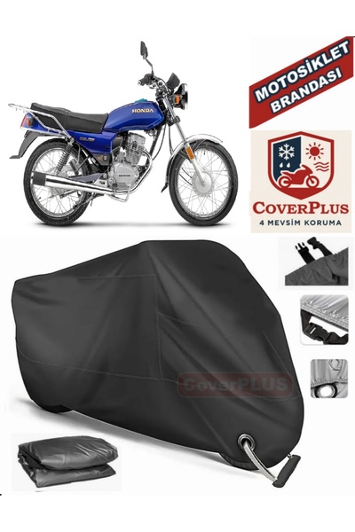 MotoEN Black Lock Compatible Honda Cgl 125 Motor Tarpaulin Motorcycle Tarpaul...