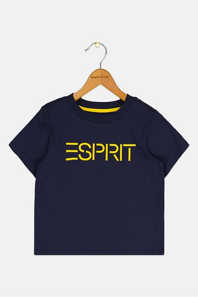 Esprit Toddlers Girl Short Sleeve Brand Logo T-shirt, Navy