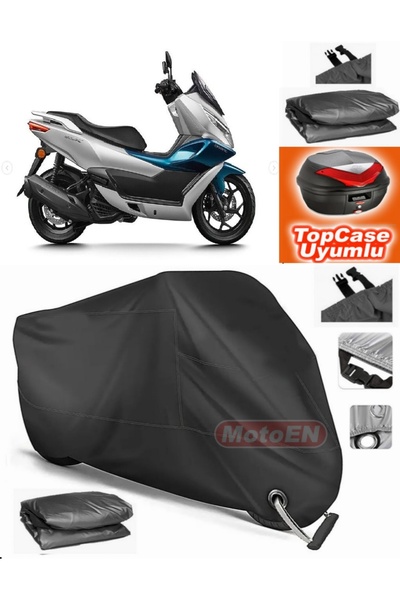 MotoEN قفل أسود متوافق مع CF Moto CF 150 من القماش المشمع Topcase الخلفي المت...