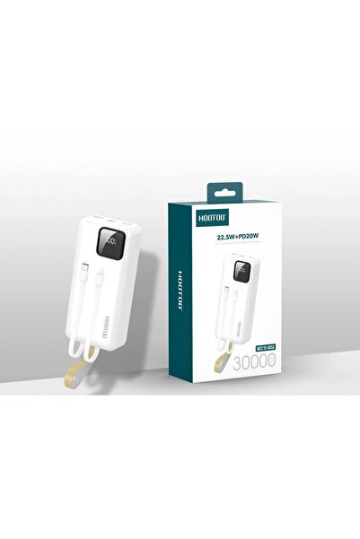 HooToo باور بانك MX219 بسعة 30000 مللي أمبير/ساعة، أبيض