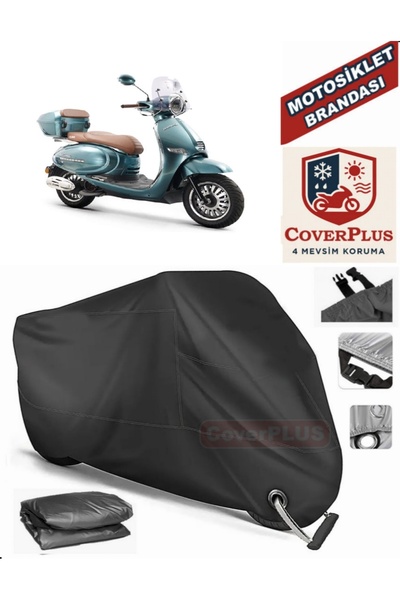 MotoEN قفل أسود متوافق مع Kuba Brilliant 50 Pro Motor Tarpaulin دراجة نارية ق...