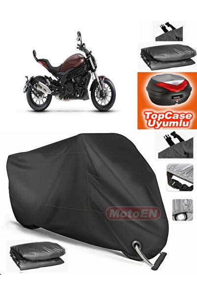 MotoEN قفل أسود متوافق مع Benelli 502-C قماش القنب Topcase الخلفي حقيبة متواف...