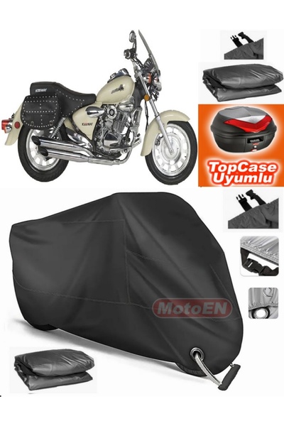 MotoEN Black Lock Compatible Steel Motor Crown 150 Tarpaulin Topcase Back Bag...