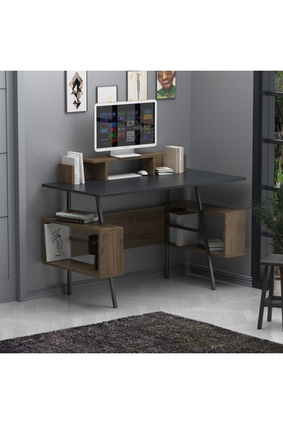 lagomood I?rony Plus Çalışma Masası Antrasit Ceviz