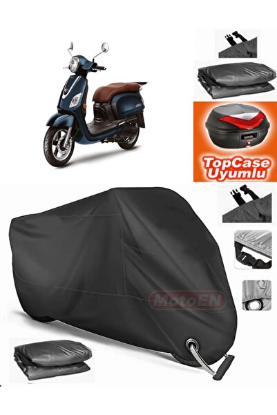 MotoEN Black Lock Compatible Sym Fiddle Iii 125 Tarpaulin Topcase Back Bag Co...