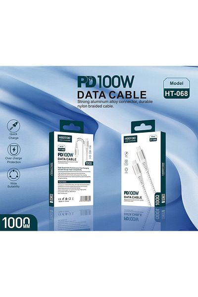 HooToo Ht-068 1 Meter Pd 100w Data Cable, White