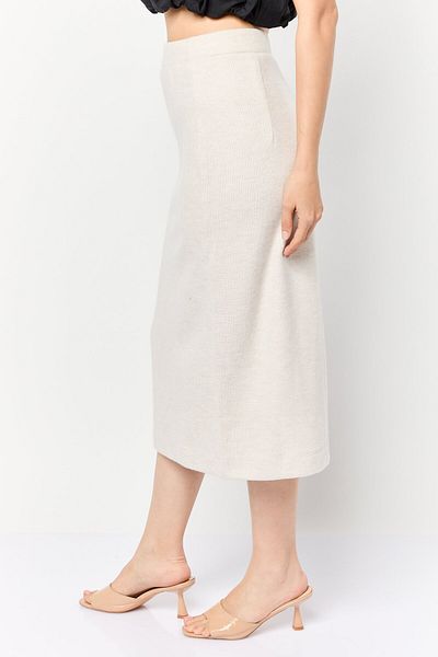 Esprit Women Knitted Midi Skirts, Beige