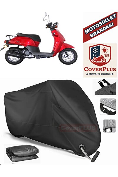 MotoEN قفل أسود متوافق مع Stmax Tempo 50 Motor Tarpaulin دراجة نارية قماش الق...