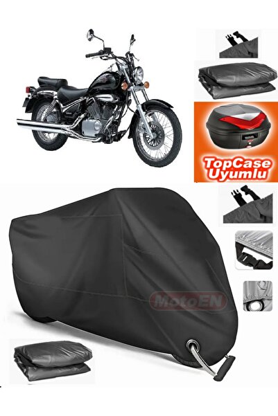 MotoEN قفل أسود متوافق مع سوزوكي VL 250 دخيل القماش المشمع Topcase الخلفي حقي...