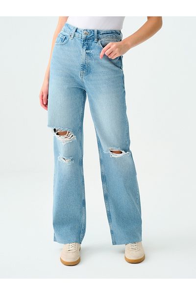 Loft Pantaloni de damă cu picioare late lungi, cu ajustare normală