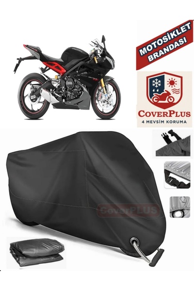 MotoEN قفل أسود متوافق مع انتصار دايتونا 675 R موتور القماش المشمع دراجة ناري...