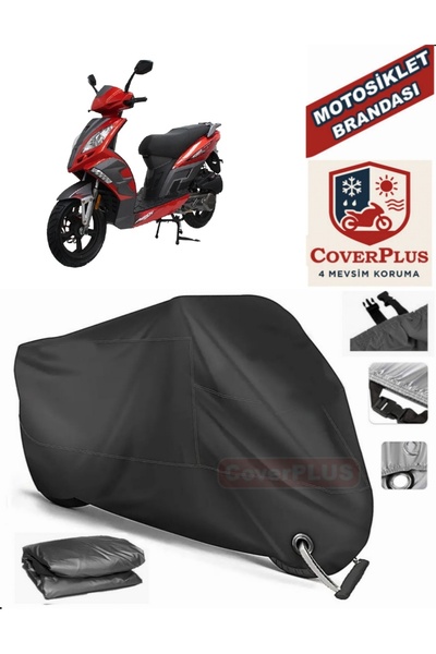 MotoEN Black Lock Compatible Mondial 150 Mash Engine Tarpaulin Motorcycle Tar...